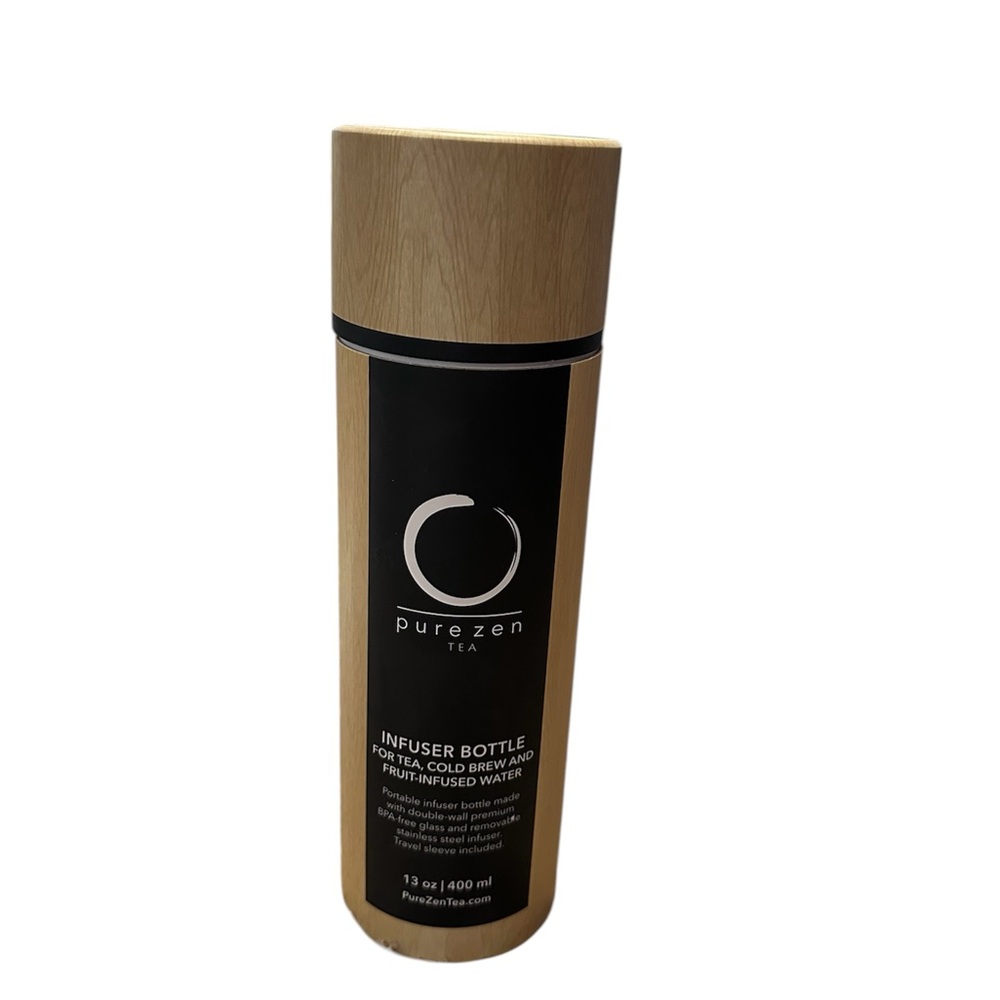 Bamboo-Style Infuser Bottle - Black & Natural